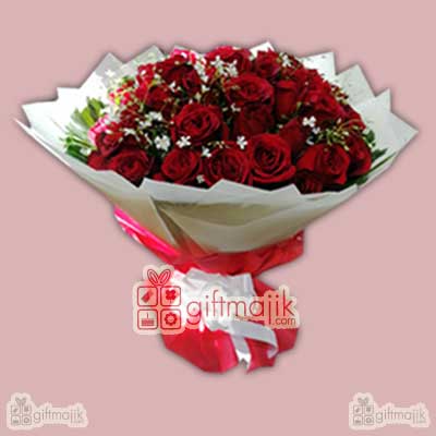 order beautiful 40 red roses bunch nicely packed