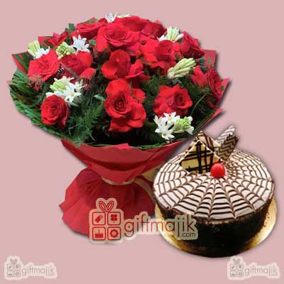 send beautiful bunch with hazelnuts cake