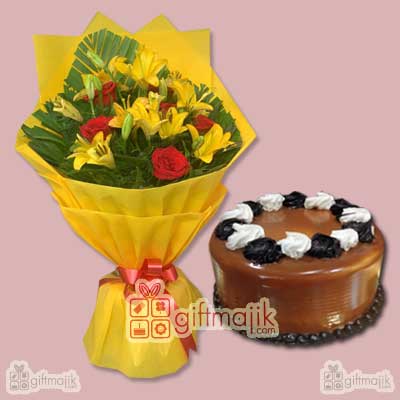 send-assorted-bunch-with-delicious-caramel-cake