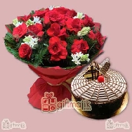 send beautiful bunch with hazelnuts cake