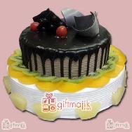 Buy Fresh Fruits and Choco Vanila Cake Delicious Combination