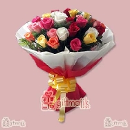Send Beautiful Bunch of 30 Mix Roses Paper Packed Send Rose Flowers to India